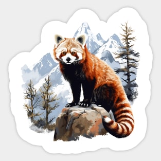 Red Panda In Nature Sticker